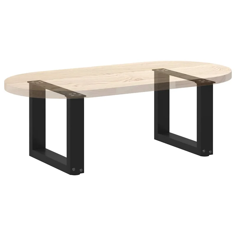 Lot de 2 pieds de table basse en U 30 x 30 cm structure robuste avec niveleurs réglables design moderne en acier noir 02_0057368