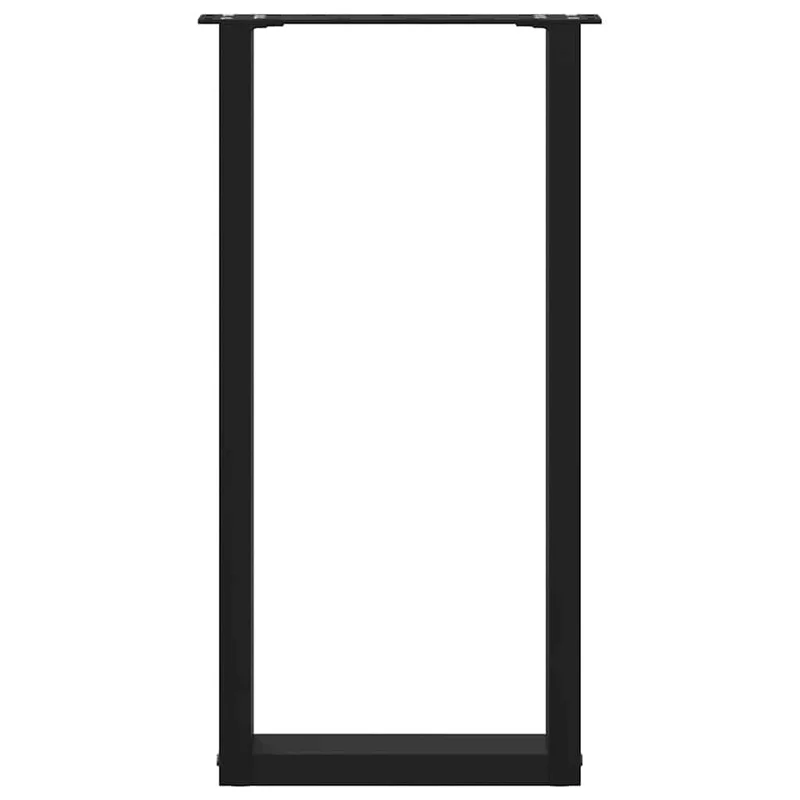 Lot de 2 pieds de console en U ajustables 28 x 73 cm en acier noir 02_0057408