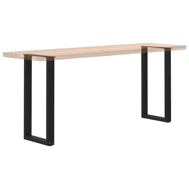 Lot de 2 pieds de console en U ajustables 28 x 73 cm en acier noir 02_0057408