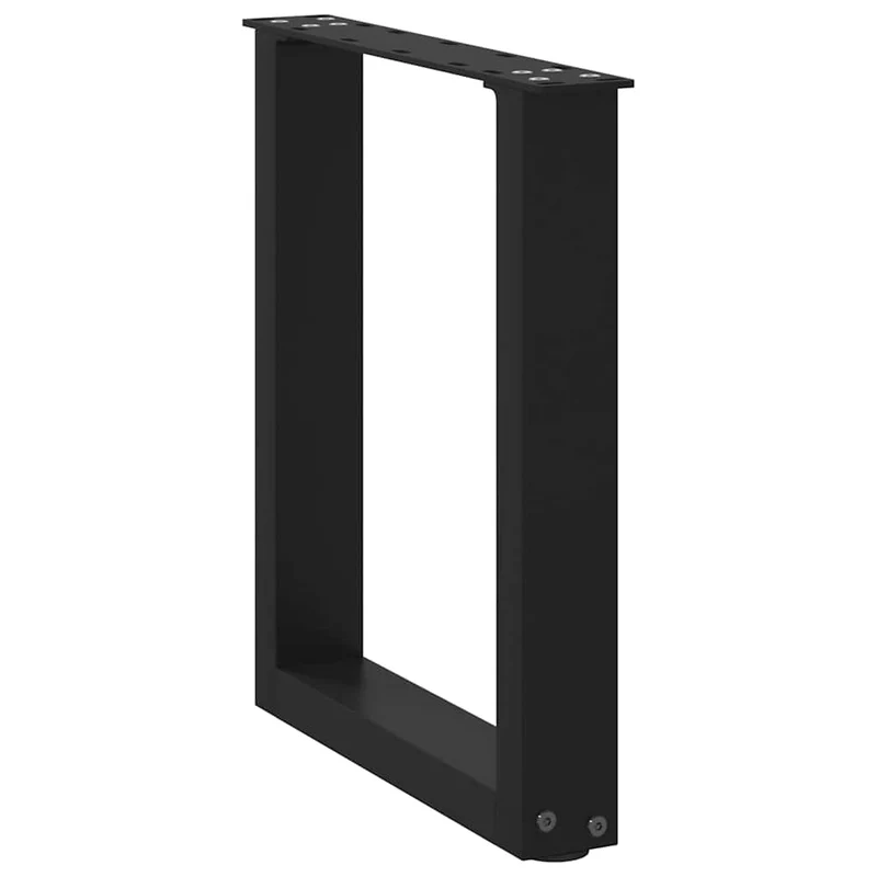 Lot de 2 pieds de table basse en U 38 x 43 cm avec niveleurs réglables design moderne en acier noir 02_0057392