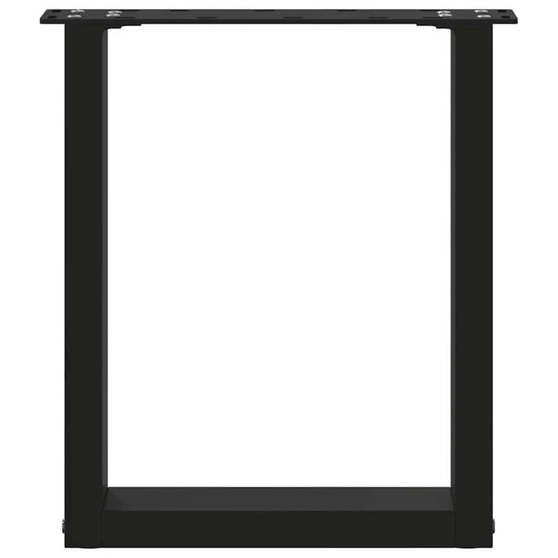 Lot de 2 pieds de table basse en U 38 x 43 cm avec niveleurs réglables design moderne en acier noir 02_0057392