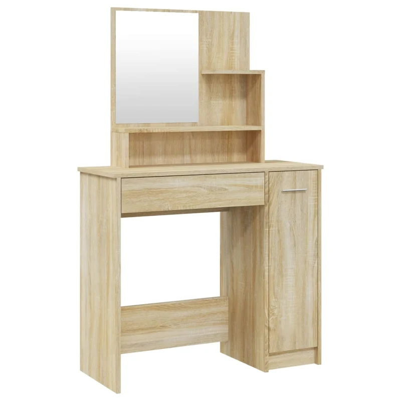 Ensemble de coiffeuse 86,5 x 35 x 136 cm chêne sonoma 02_0006278