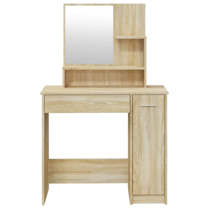 Ensemble de coiffeuse 86,5 x 35 x 136 cm chêne sonoma 02_0006278