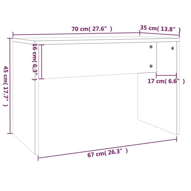 Ensemble de coiffeuse 86,5 x 35 x 136 cm chêne sonoma 02_0006278