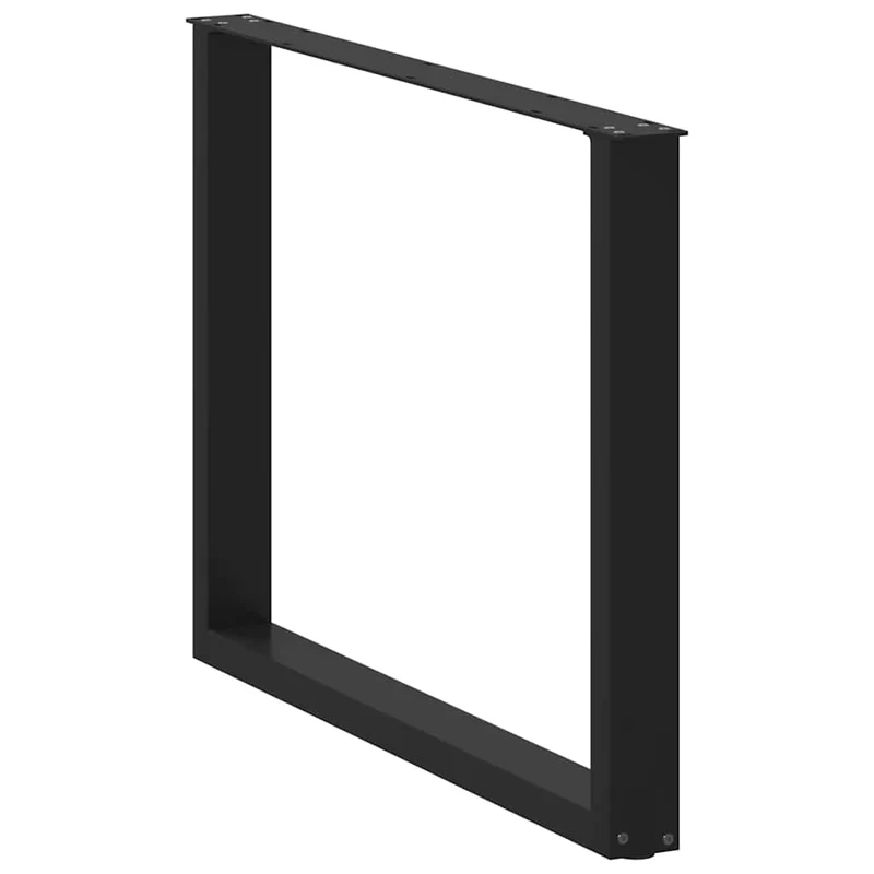 Lot de 3 pieds de table à manger en U 100 x 72-73 cm robustes modernes réglables en acier noir 02_0057452