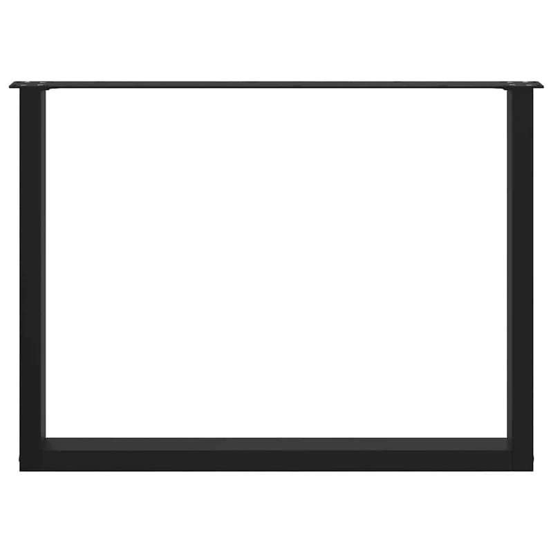 Lot de 3 pieds de table à manger en U 100 x 72-73 cm robustes modernes réglables en acier noir 02_0057452