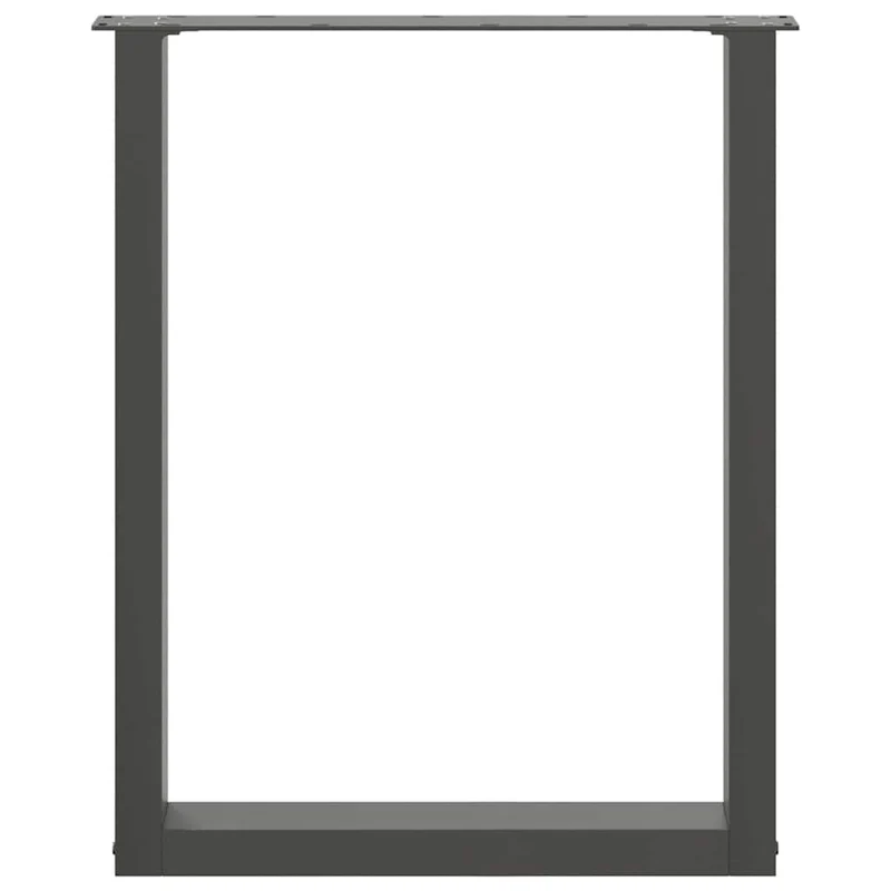 Lot de 2 pieds de table à manger en U réglables 70 x 72-73 cm design moderne déco acier noir 02_0057424
