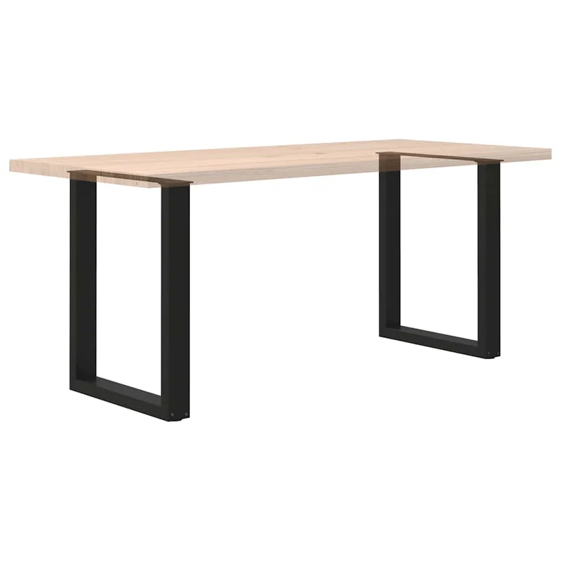 Lot de 2 pieds de table à manger en U réglables 70 x 72-73 cm design moderne déco acier noir 02_0057424