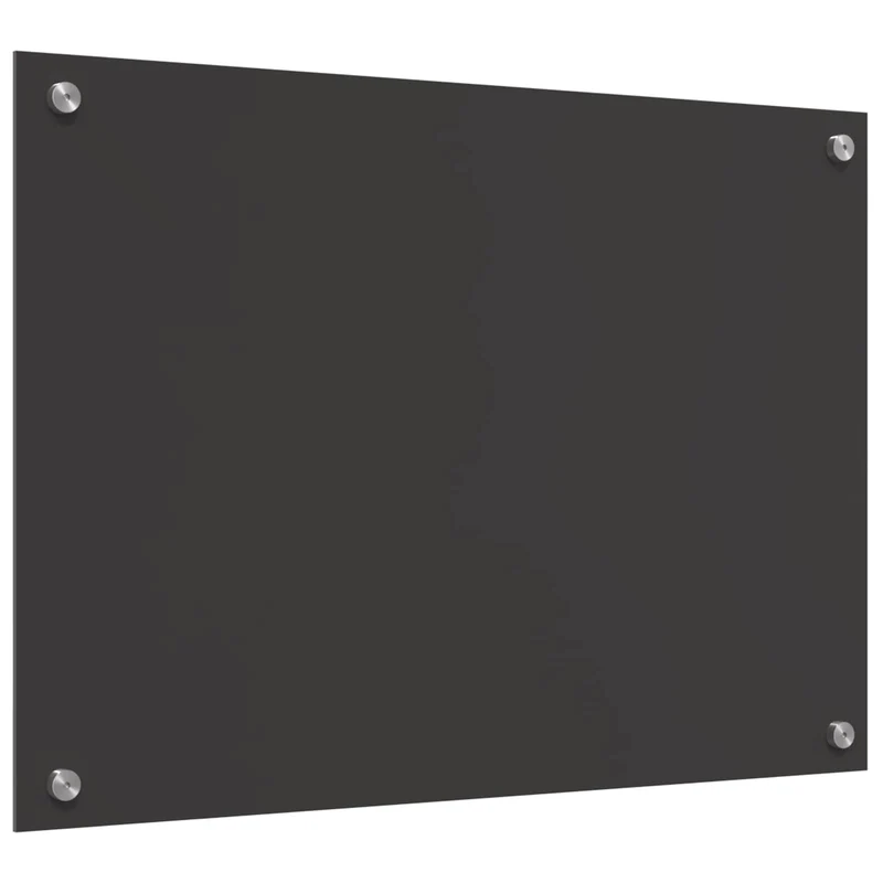 Dosseret de cuisine moderne 70 x 50 cm thermorésistant design épuré facile à installer en verre trempé gris foncé 02_0058448