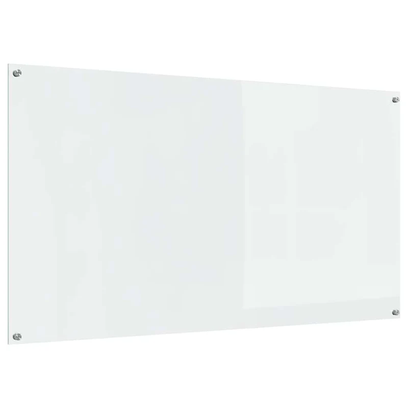 Lot de 2 dosserets de cuisine thermo-résistants 110 x 60 cm design moderne épuré en verre trempé transparent 02_0056264