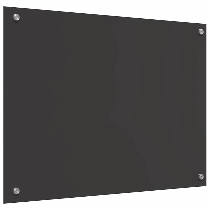 Dosseret de cuisine moderne 80 x 60 cm résistant à la chaleur design épuré en verre trempé gris foncé 02_0058452
