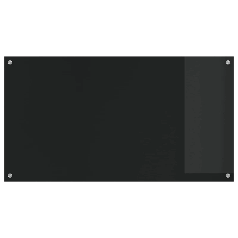 Dosseret de cuisine moderne 110 x 60 cm thermorésistant avec installation facile en verre trempé noir 02_0058478