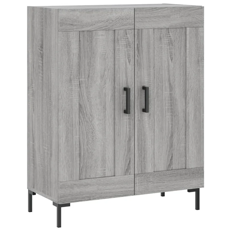 Buffet bahut commode armoire meuble de rangement organisateur cuisine salle de séjour salon haut sonoma 69,5 x 34 x 180 cm bois d'ingénierie gris 02_0035424