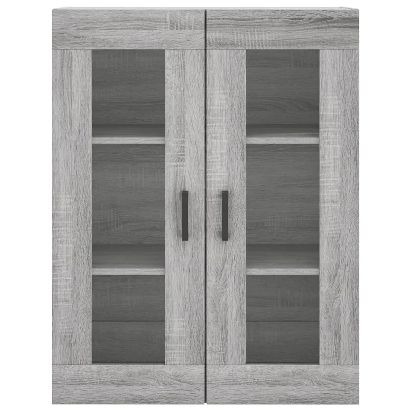Buffet bahut commode armoire meuble de rangement organisateur cuisine salle de séjour salon haut sonoma 69,5 x 34 x 180 cm bois d'ingénierie gris 02_0035565
