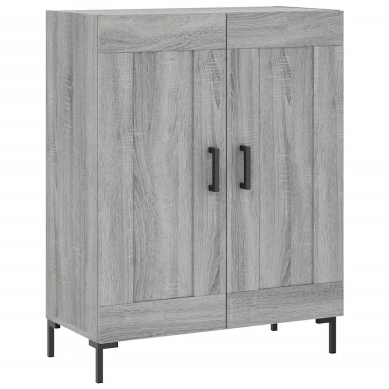 Buffet bahut commode armoire meuble de rangement organisateur cuisine salle de séjour salon haut sonoma 69,5 x 34 x 180 cm bois d'ingénierie gris 02_0035514