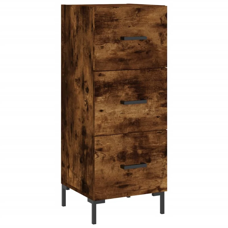 Buffet bahut commode armoire meuble de rangement organisateur cuisine salle de séjour salon haut 34,5 x 34 x 180 cm bois d'ingénierie marron 02_0033232