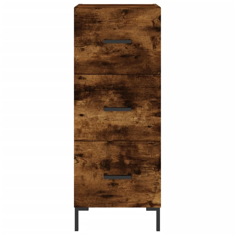 Buffet bahut commode armoire meuble de rangement organisateur cuisine salle de séjour salon haut 34,5 x 34 x 180 cm bois d'ingénierie marron 02_0033232