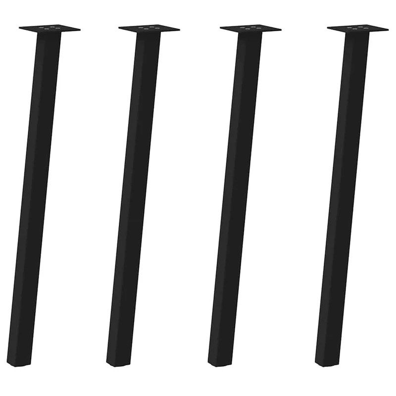 Lot de 4 pieds de table console 72 x 40 x 40 cm robustes et pratique design moderne en acier noir 02_0056789