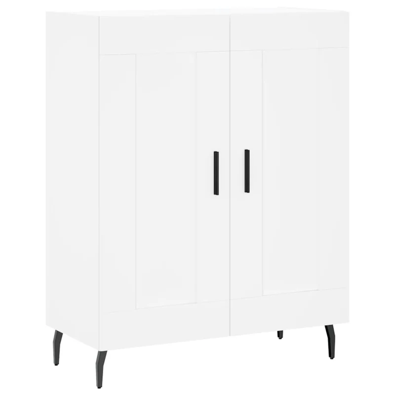 Buffet bahut commode armoire meuble de rangement organisateur cuisine salle de séjour salon haut 69,5 x 34 x 180 cm bois d'ingénierie blanc 02_0032569