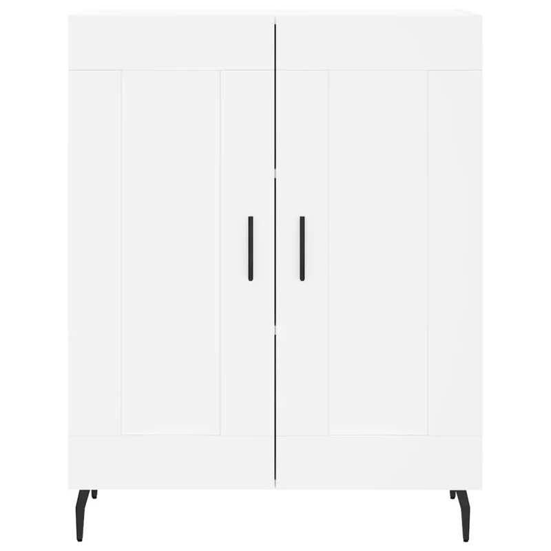 Buffet bahut commode armoire meuble de rangement organisateur cuisine salle de séjour salon haut 69,5 x 34 x 180 cm bois d'ingénierie blanc 02_0032569