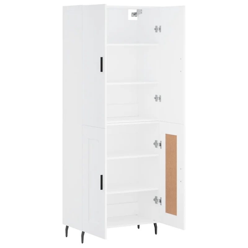 Buffet bahut commode armoire meuble de rangement organisateur cuisine salle de séjour salon haut 69,5 x 34 x 180 cm bois d'ingénierie blanc 02_0032656