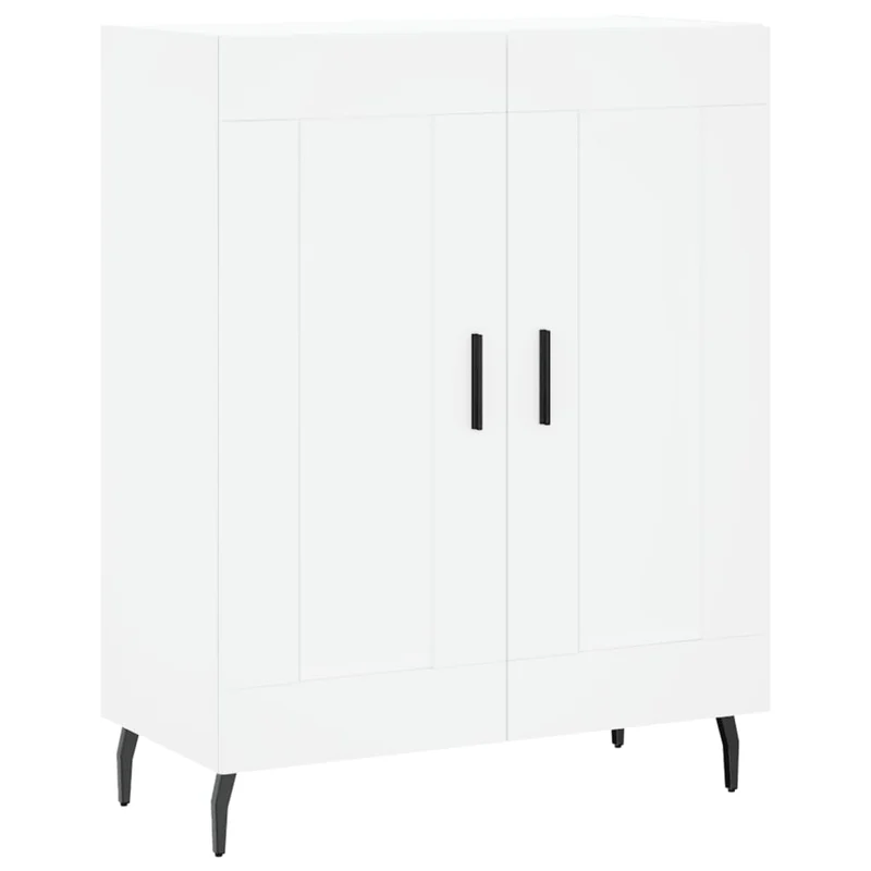 Buffet bahut commode armoire meuble de rangement organisateur cuisine salle de séjour salon haut 69,5 x 34 x 180 cm bois d'ingénierie blanc 02_0032656