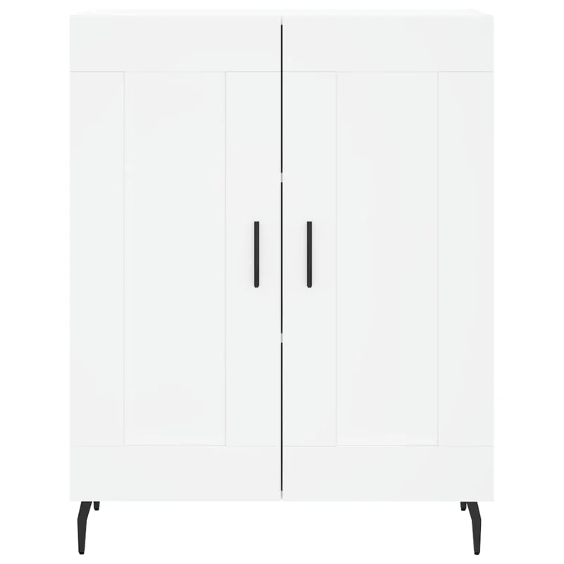 Buffet bahut commode armoire meuble de rangement organisateur cuisine salle de séjour salon haut 69,5 x 34 x 180 cm bois d'ingénierie blanc 02_0032708