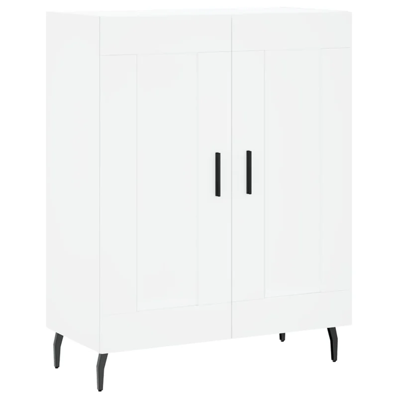 Buffet bahut commode armoire meuble de rangement organisateur cuisine salle de séjour salon haut 69,5 x 34 x 180 cm bois d'ingénierie blanc 02_0032684