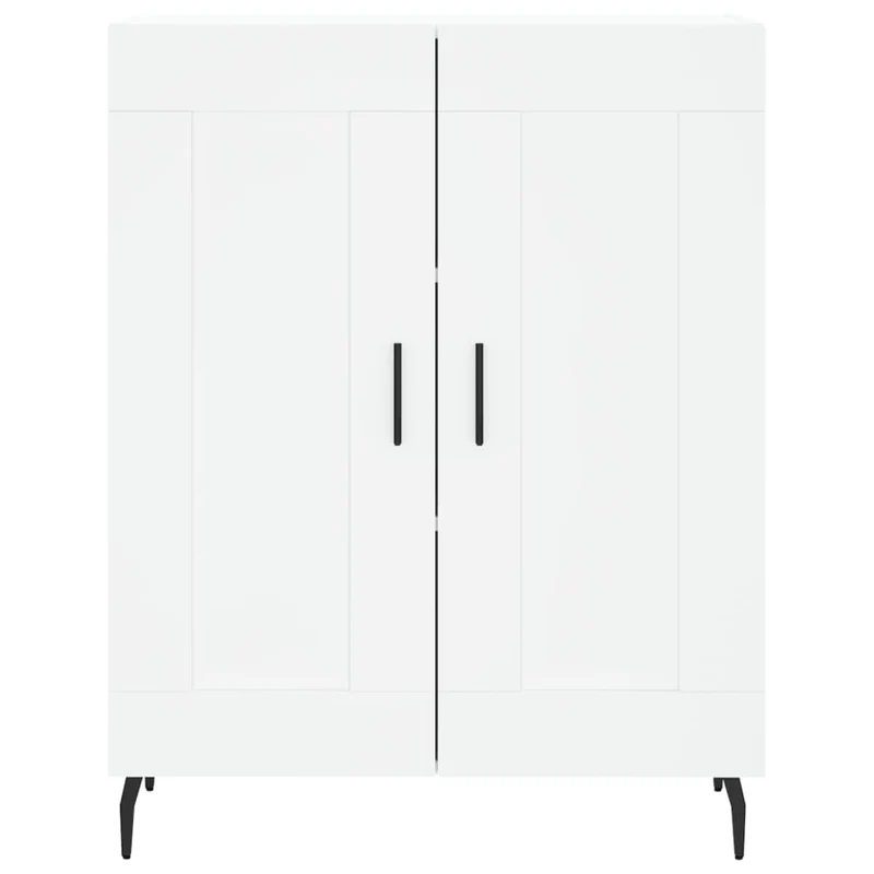 Buffet bahut commode armoire meuble de rangement organisateur cuisine salle de séjour salon haut 69,5 x 34 x 180 cm bois d'ingénierie blanc 02_0032684
