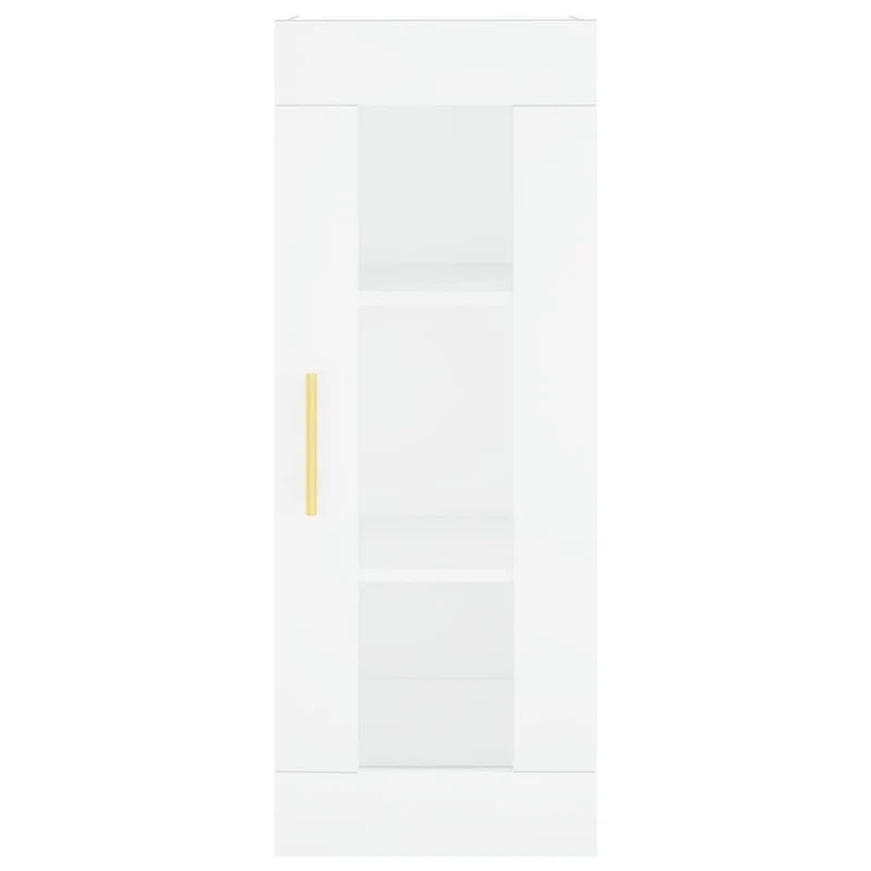 Buffet bahut commode armoire meuble de rangement organisateur cuisine salle de séjour salon haut 34,5 x 34 x 180 cm bois d'ingénierie blanc 02_0032375