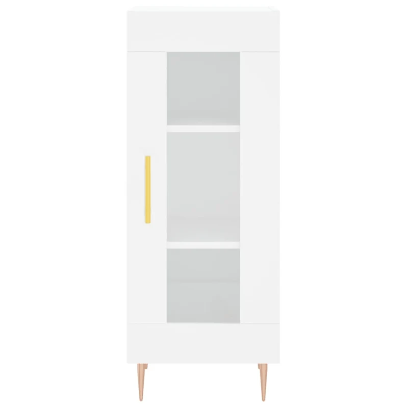 Buffet bahut commode armoire meuble de rangement organisateur cuisine salle de séjour salon haut 34,5 x 34 x 180 cm bois d'ingénierie blanc 02_0032375