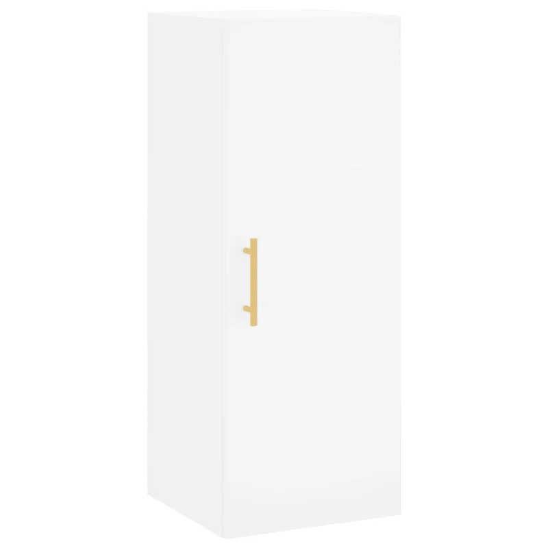 Buffet bahut commode armoire meuble de rangement organisateur cuisine salle de séjour salon haut 34,5 x 34 x 180 cm bois d'ingénierie blanc 02_0032328