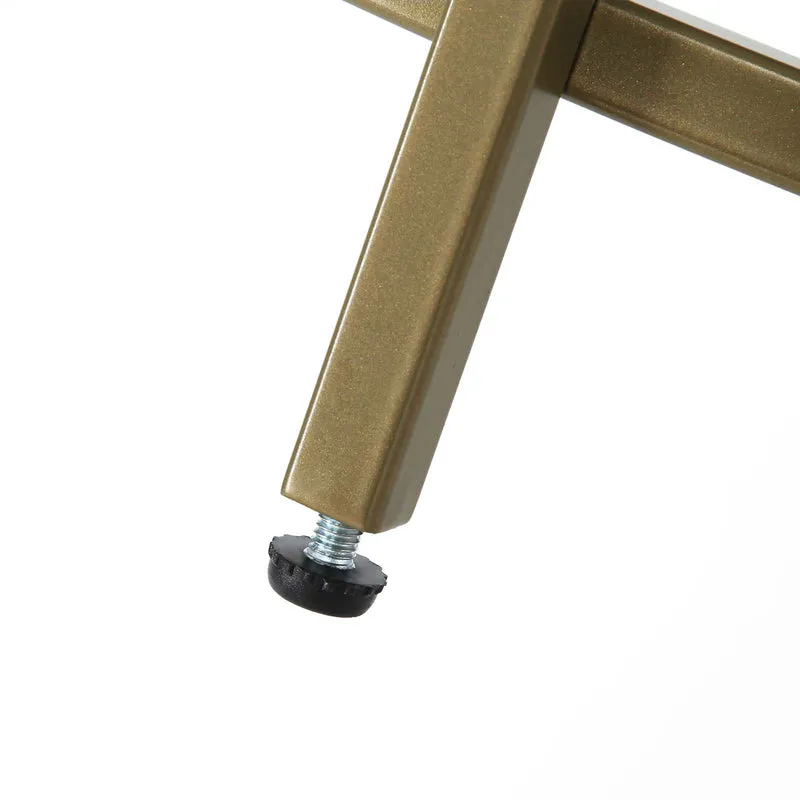 Table d’appoint ronde plateau en verre trempé 50 x 50 x 55 cm armature métallique dorée bout de canapé table console table de chevet salon balcon robuste et stable décoratif doré 12_0007566