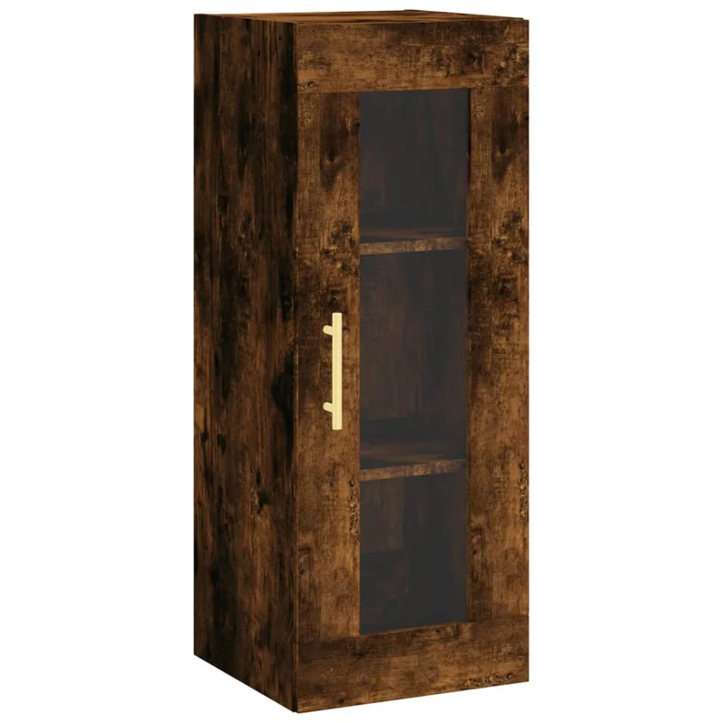 Buffet bahut commode armoire meuble de rangement organisateur cuisine salle de séjour salon haut 34,5 x 34 x 180 cm bois d'ingénierie marron 02_0033287