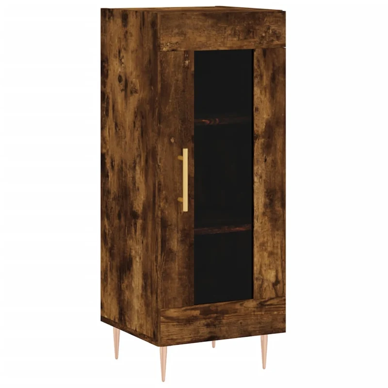 Buffet bahut commode armoire meuble de rangement organisateur cuisine salle de séjour salon haut 34,5 x 34 x 180 cm bois d'ingénierie marron 02_0033287