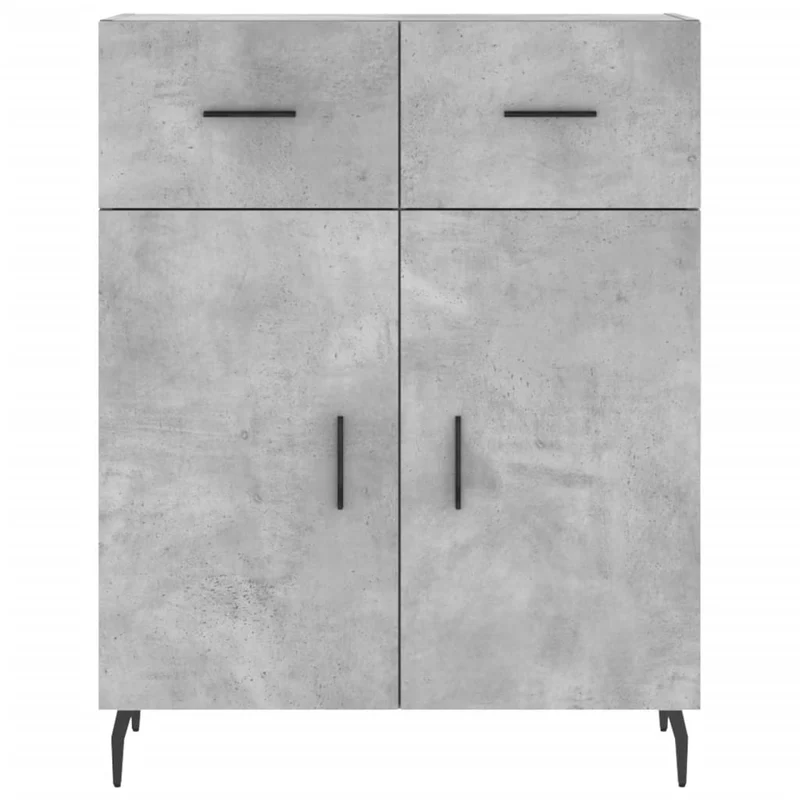 Buffet bahut commode armoire meuble de rangement organisateur cuisine salle de séjour salon haut 69,5 x 34 x 180 cm bois d'ingénierie gris 02_0034501