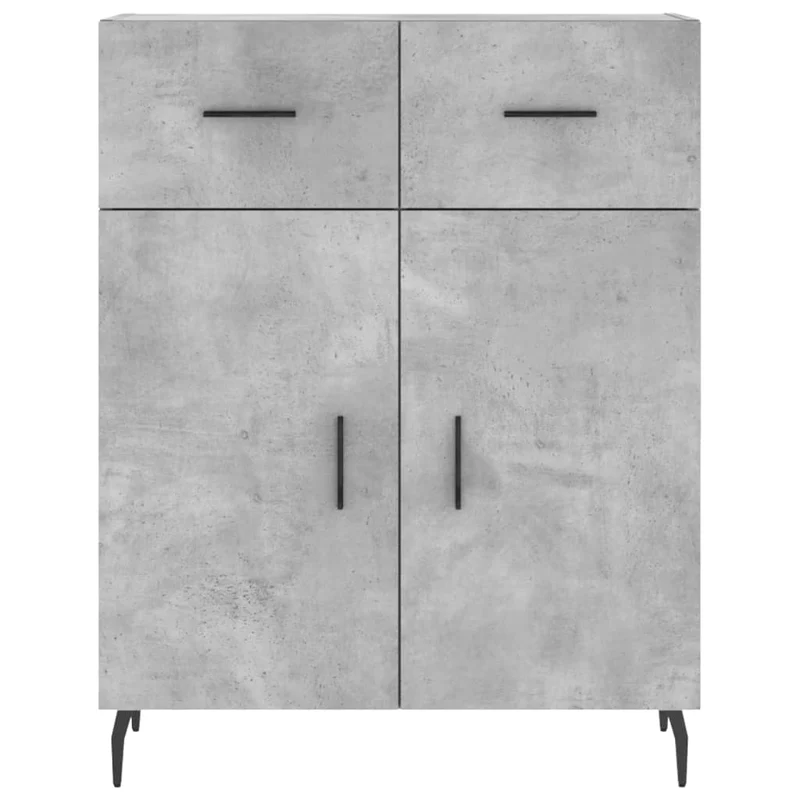 Buffet bahut commode armoire meuble de rangement organisateur cuisine salle de séjour salon haut 69,5 x 34 x 180 cm bois d'ingénierie gris 02_0034639