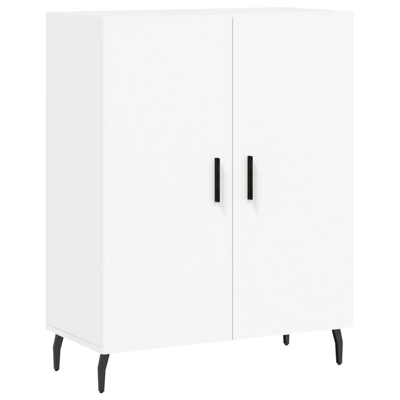 Buffet bahut commode armoire meuble de rangement organisateur cuisine salle de séjour salon haut 69,5 x 34 x 180 cm bois d'ingénierie blanc 02_0032586