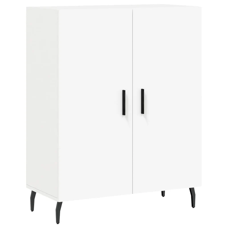Buffet bahut commode armoire meuble de rangement organisateur cuisine salle de séjour salon haut 69,5 x 34 x 180 cm bois d'ingénierie blanc 02_0032697