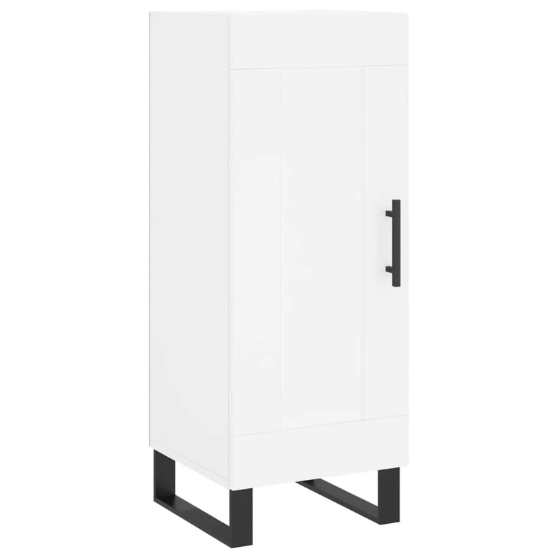 Buffet bahut commode armoire meuble de rangement organisateur cuisine salle de séjour salon haut 34,5 x 34 x 180 cm bois d'ingénierie blanc 02_0032340
