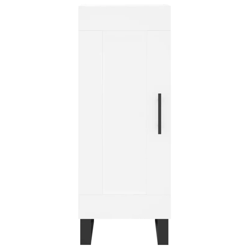 Buffet bahut commode armoire meuble de rangement organisateur cuisine salle de séjour salon haut 34,5 x 34 x 180 cm bois d'ingénierie blanc 02_0032340