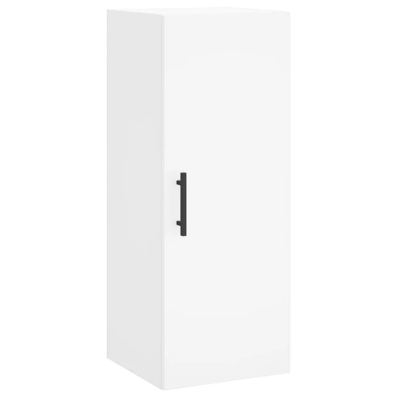 Buffet bahut commode armoire meuble de rangement organisateur cuisine salle de séjour salon haut 34,5 x 34 x 180 cm bois d'ingénierie blanc 02_0032340