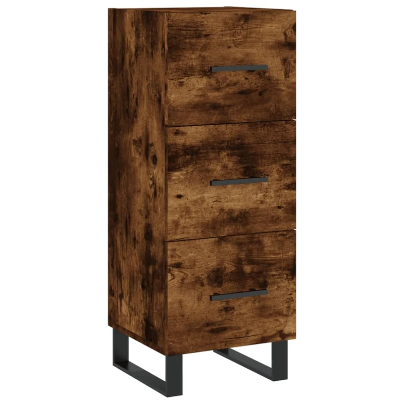 Buffet bahut commode armoire meuble de rangement organisateur cuisine salle de séjour salon haut 34,5 x 34 x 180 cm bois d'ingénierie marron 02_0033342