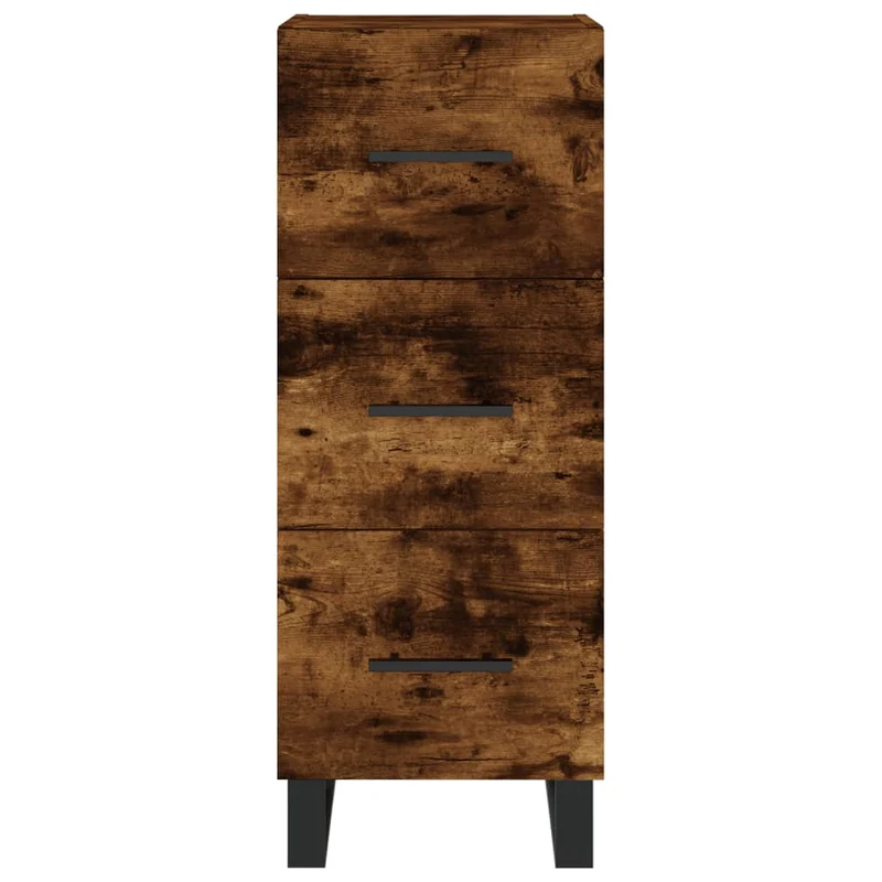 Buffet bahut commode armoire meuble de rangement organisateur cuisine salle de séjour salon haut 34,5 x 34 x 180 cm bois d'ingénierie marron 02_0033342