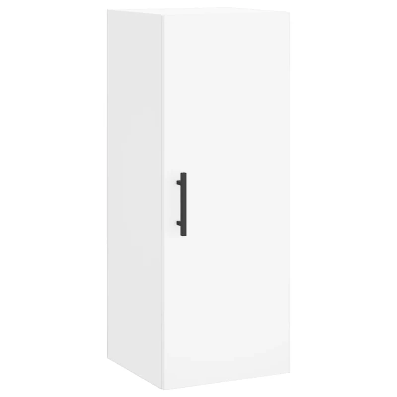 Buffet bahut commode armoire meuble de rangement organisateur cuisine salle de séjour salon haut 34,5 x 34 x 180 cm bois d'ingénierie blanc 02_0032428