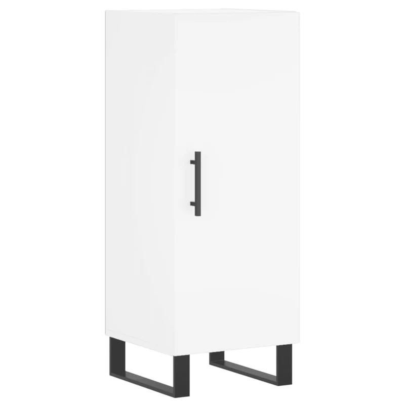 Buffet bahut commode armoire meuble de rangement organisateur cuisine salle de séjour salon haut 34,5 x 34 x 180 cm bois d'ingénierie blanc 02_0032342