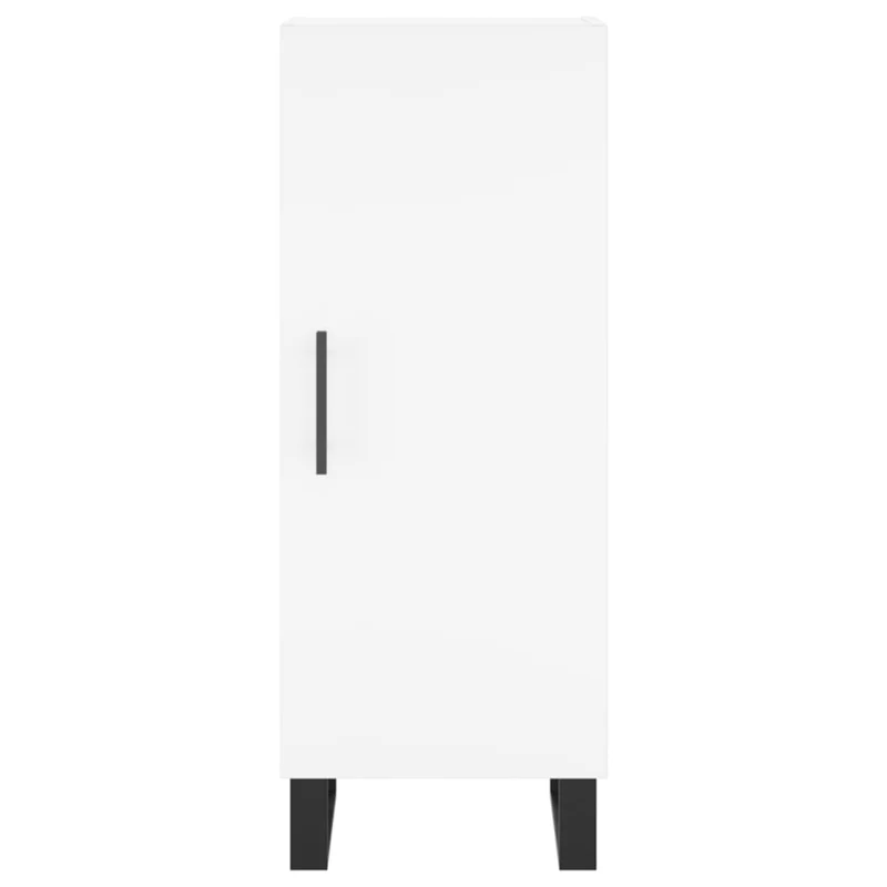 Buffet bahut commode armoire meuble de rangement organisateur cuisine salle de séjour salon haut 34,5 x 34 x 180 cm bois d'ingénierie blanc 02_0032342