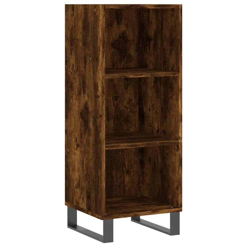 Buffet bahut commode armoire meuble de rangement organisateur cuisine salle de séjour salon haut 34,5 x 34 x 180 cm bois d'ingénierie marron 02_0033260