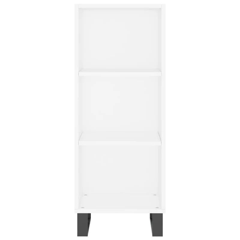 Buffet bahut commode armoire meuble de rangement organisateur cuisine salle de séjour salon haut 34,5 x 34 x 180 cm bois d'ingénierie blanc 02_0032383
