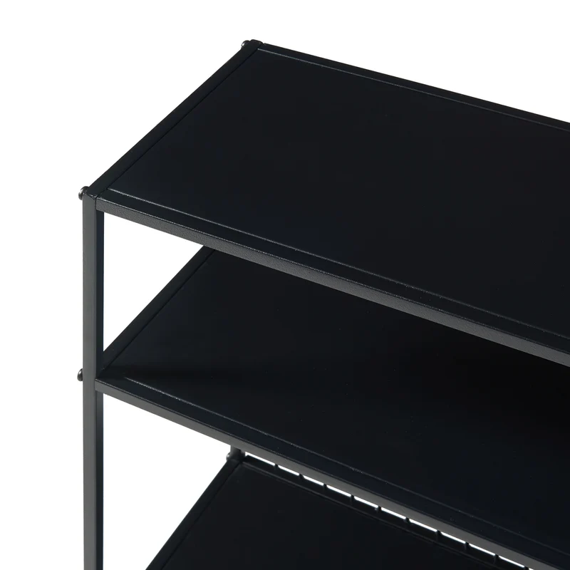 Table console métal 66 x 60 x 20 cm entrée salon salle à manger noir 03_0010871